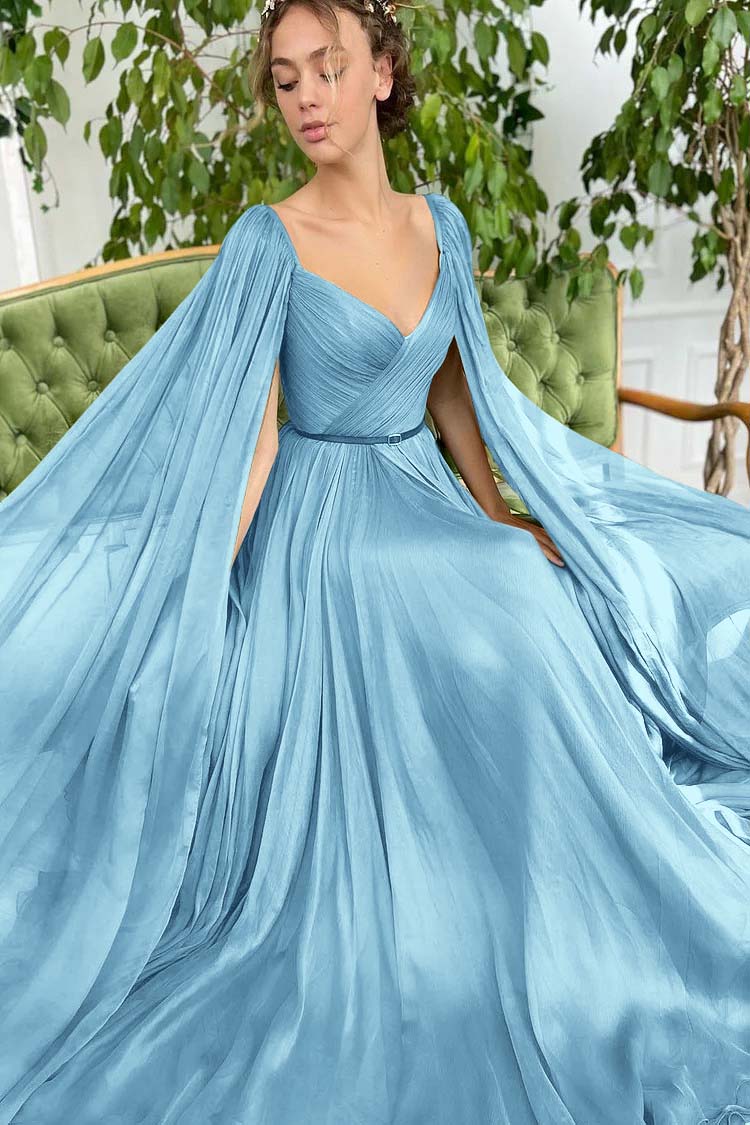 Elegant Green Long Puffy Sleeves Formal Prom Dress Sweetheart Tulle With Split