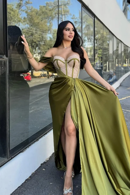 Sleeveless Strapless One-Shoulders Mermaid Beads Prom Dress