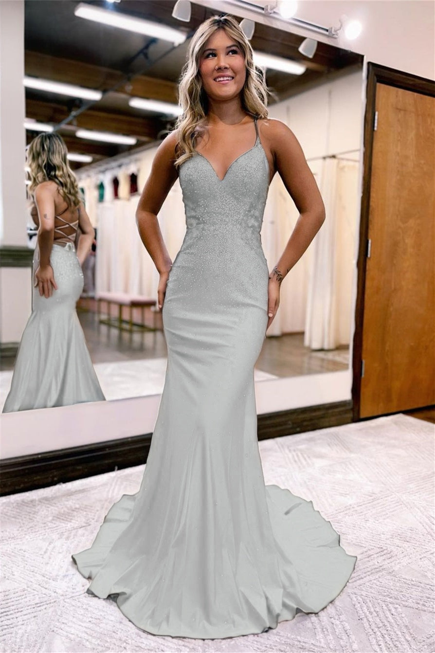 Blue Mermaid Evening Dress Simple For Grad Party