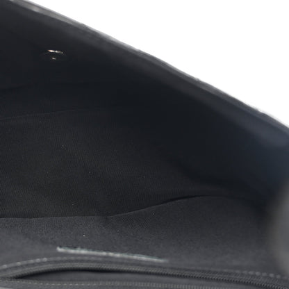 Lambskin Surpique Chevron Medium Single Flap Black
