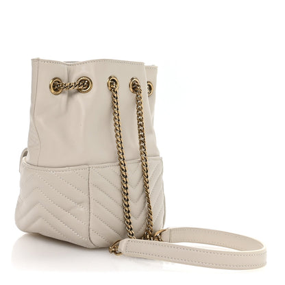 Lambskin Matelasse Monogram Joe Nano Bucket Bag Crema Soft