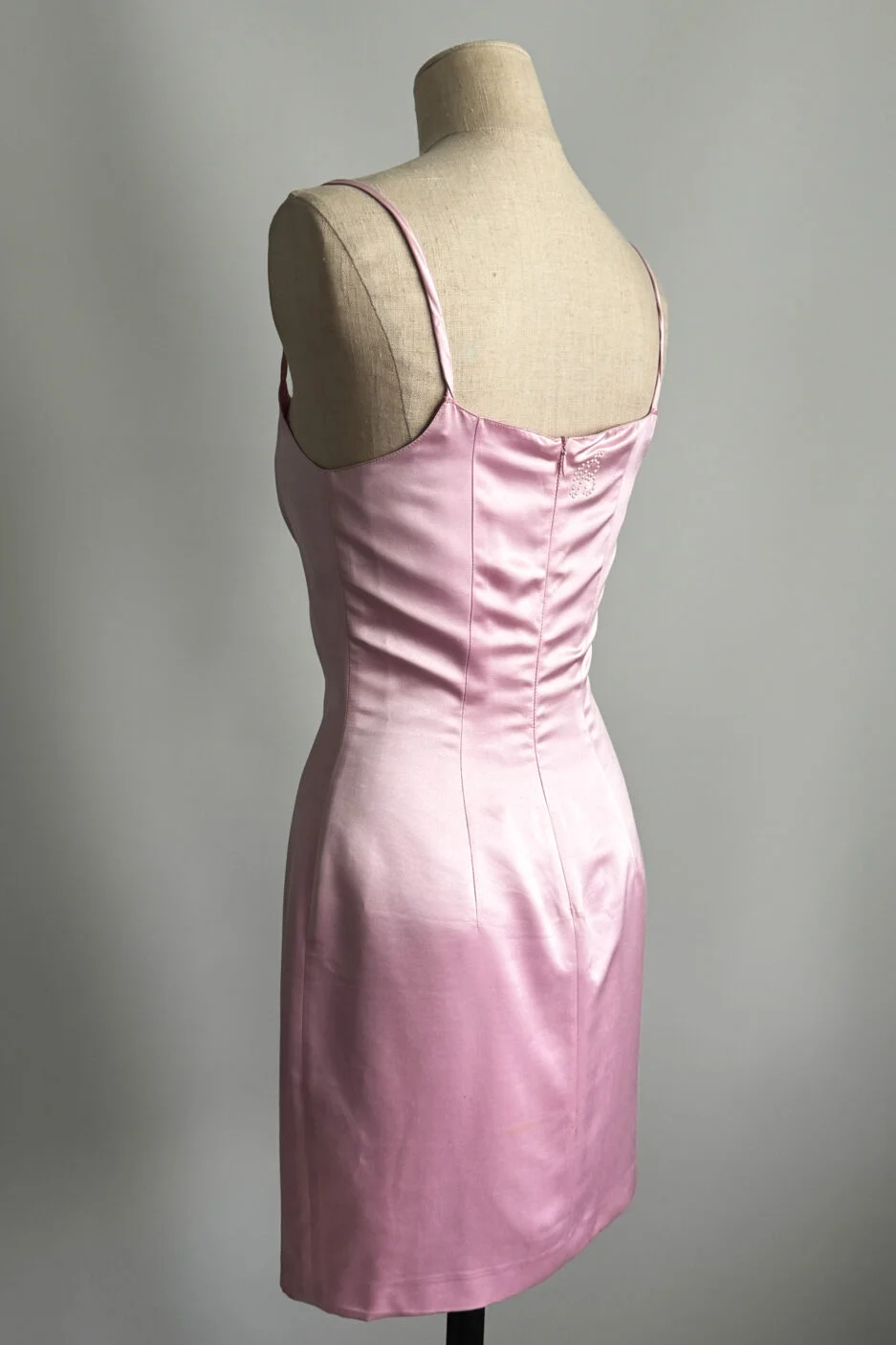 Sexy Pink Sheath Spaghetti Straps Satin Short Homecoming Dress Outfits SH5146