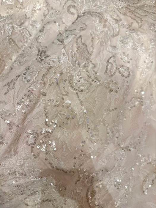 Pretty Strapless White Lace Sequin Beaded Mermaid Long Evening Dress Formal Birthday Birthday Prom Dress Party Gown D2048