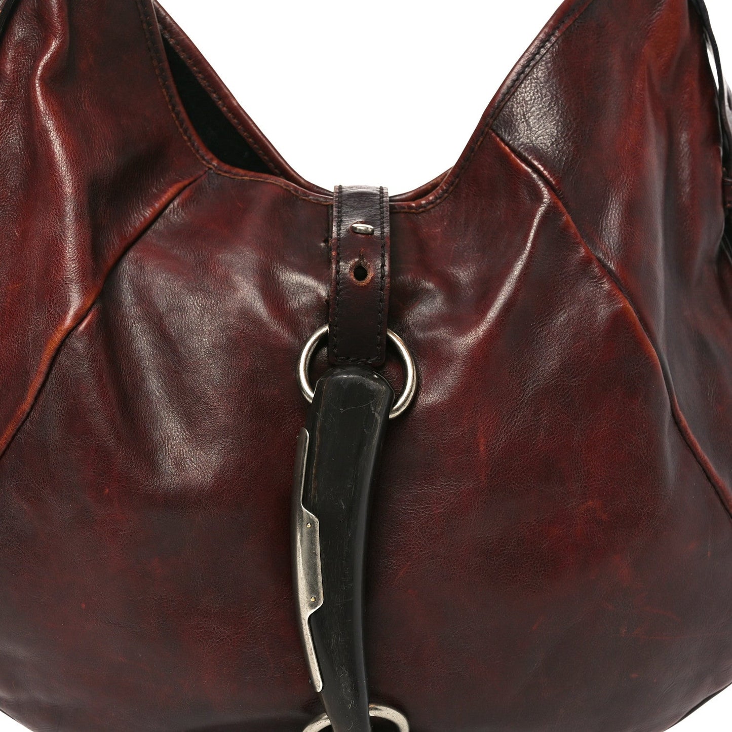Buffalo Horn Shangri-La Mombasa Hobo Burgundy