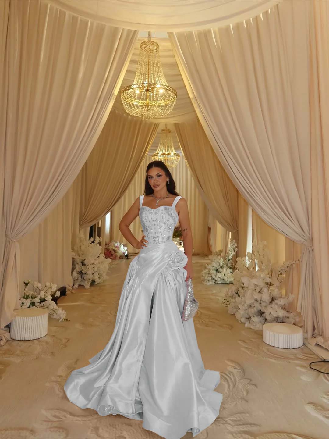 Elegant Pink Sleeveless Wide Straps A Line Beading Embroidery Prom Dress