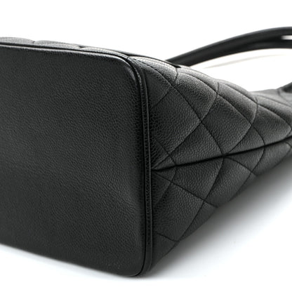 Caviar Quilted Medallion Tote Black