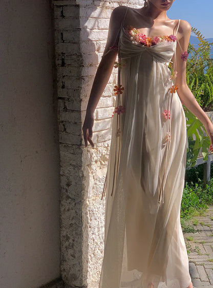 Bohemian Long Beach Dress for Women, Chic and Elegant Outfit with Spaghetti Straps, Princess Evening Gowns       fg6985
