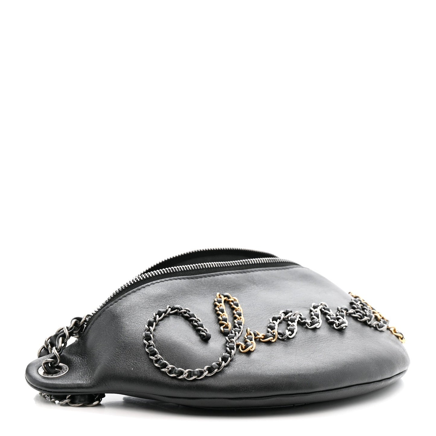 Calfskin Chain 20s Signe Waist Bag Black