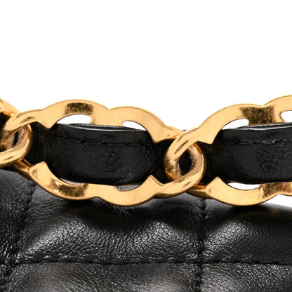 Lambskin Quilted CC Links Hobo Black