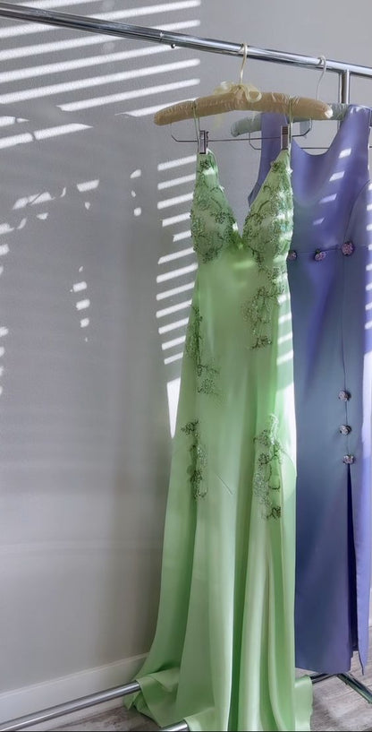 Green Long Evening Dresses Prom Party Formal Party Gown      fg4397