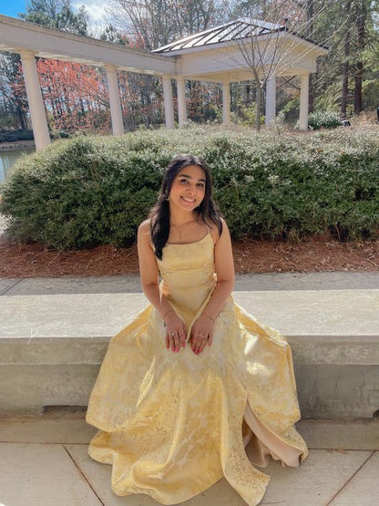 Beautiful Yellow Long Formal Gown,  Party Prom Dresses     fg3573