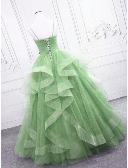 Gorgeous Purple Straps Layers Tulle V-neckline Long Evening Dress, Light Purple Prom Dresses     fg4168