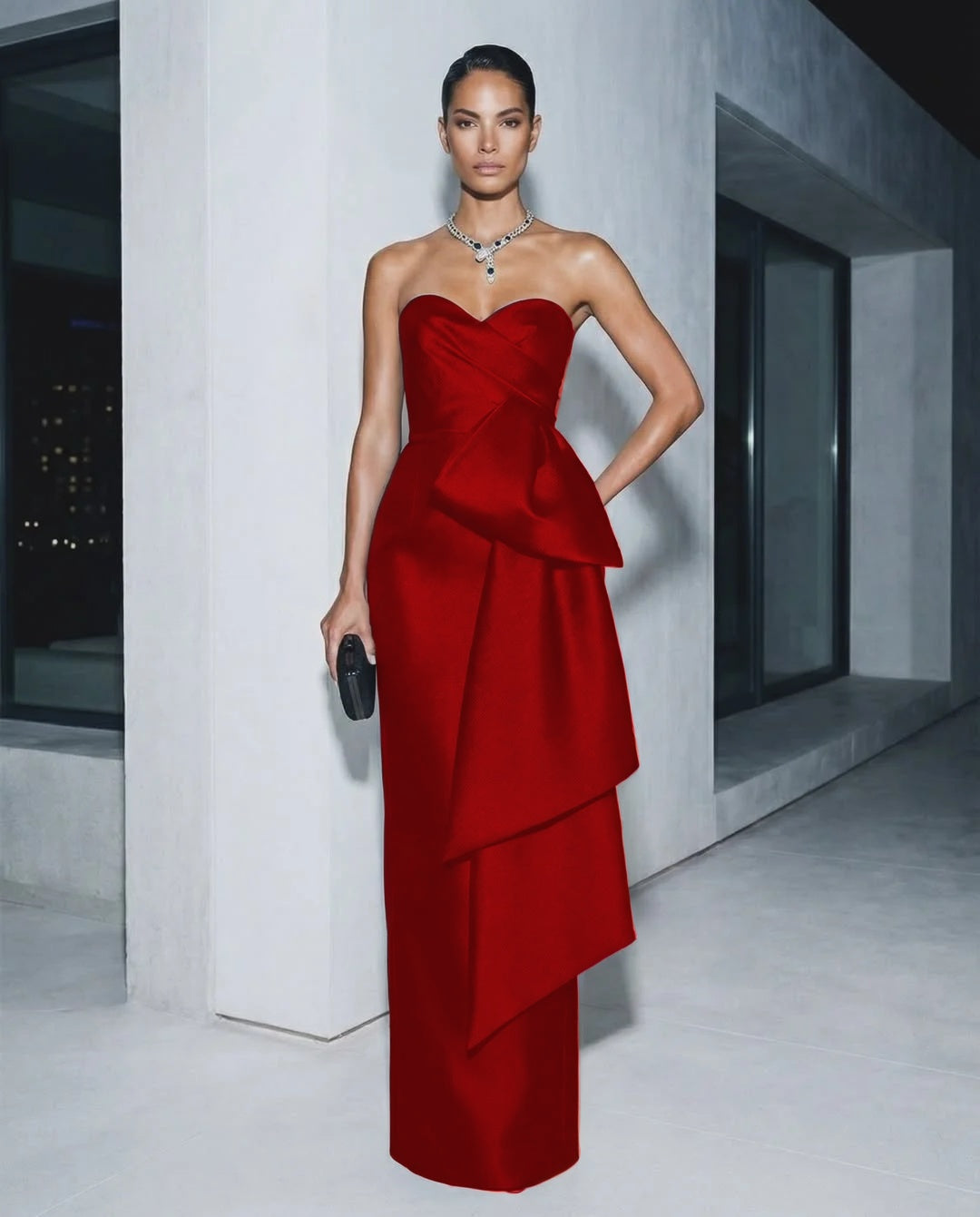 Elegant Sweetheart Sleeveless Evening Dress Floor Length Sheath
