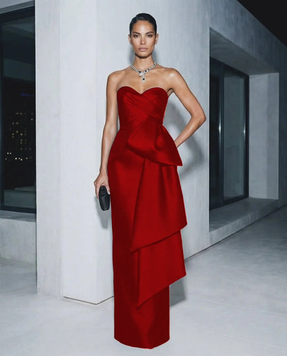 Elegant Sweetheart Sleeveless Evening Dress Floor Length Sheath
