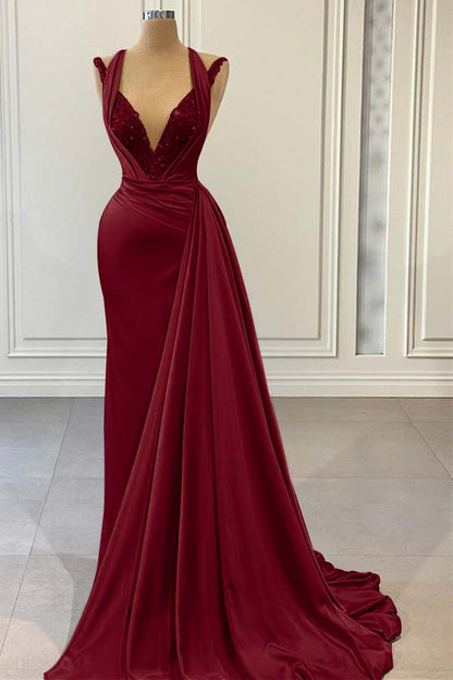 Elegant Pink Halter Sleeveless With Sequins Evening Dress