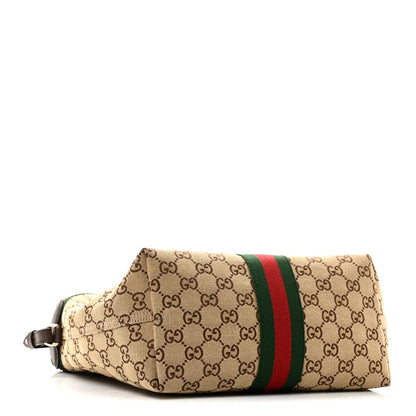 Monogram Web Small Giglio Tote Beige Dark Brown
