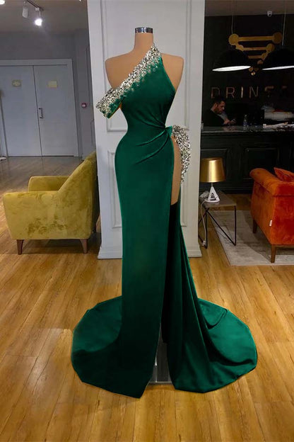Mermaid Beadings Glorious Prom Dress Off-The-Shoulder With Slit