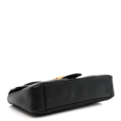 Calfskin Matelasse Medium GG Marmont Shoulder Bag Black