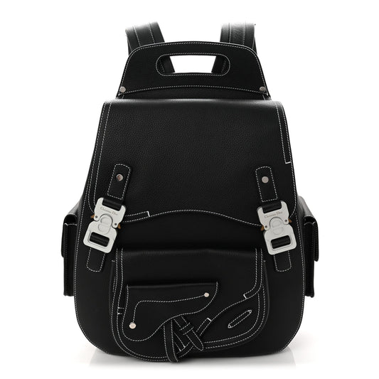 Grained Calfskin Maxi Gallop Backpack Black