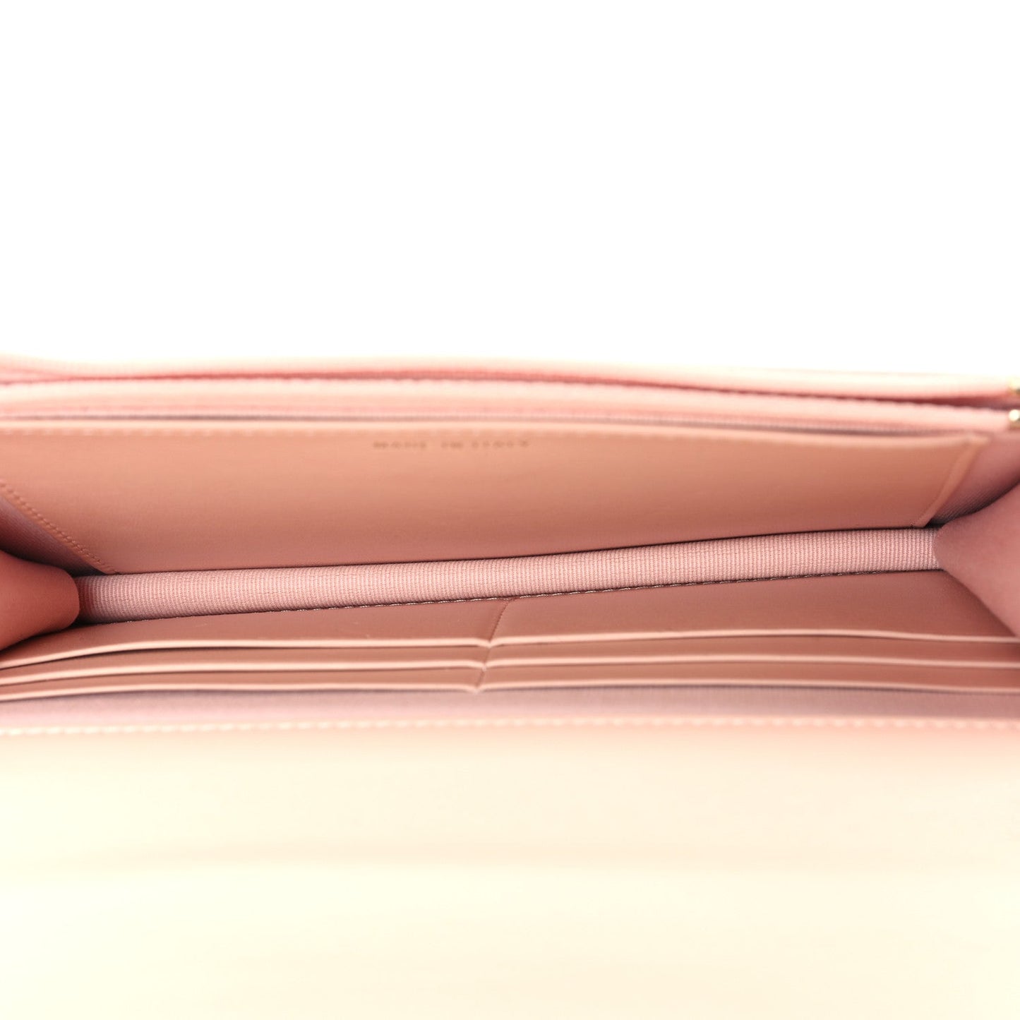 Calfskin Quilted Perfect FIt Wallet On Chain WOC Light Pink