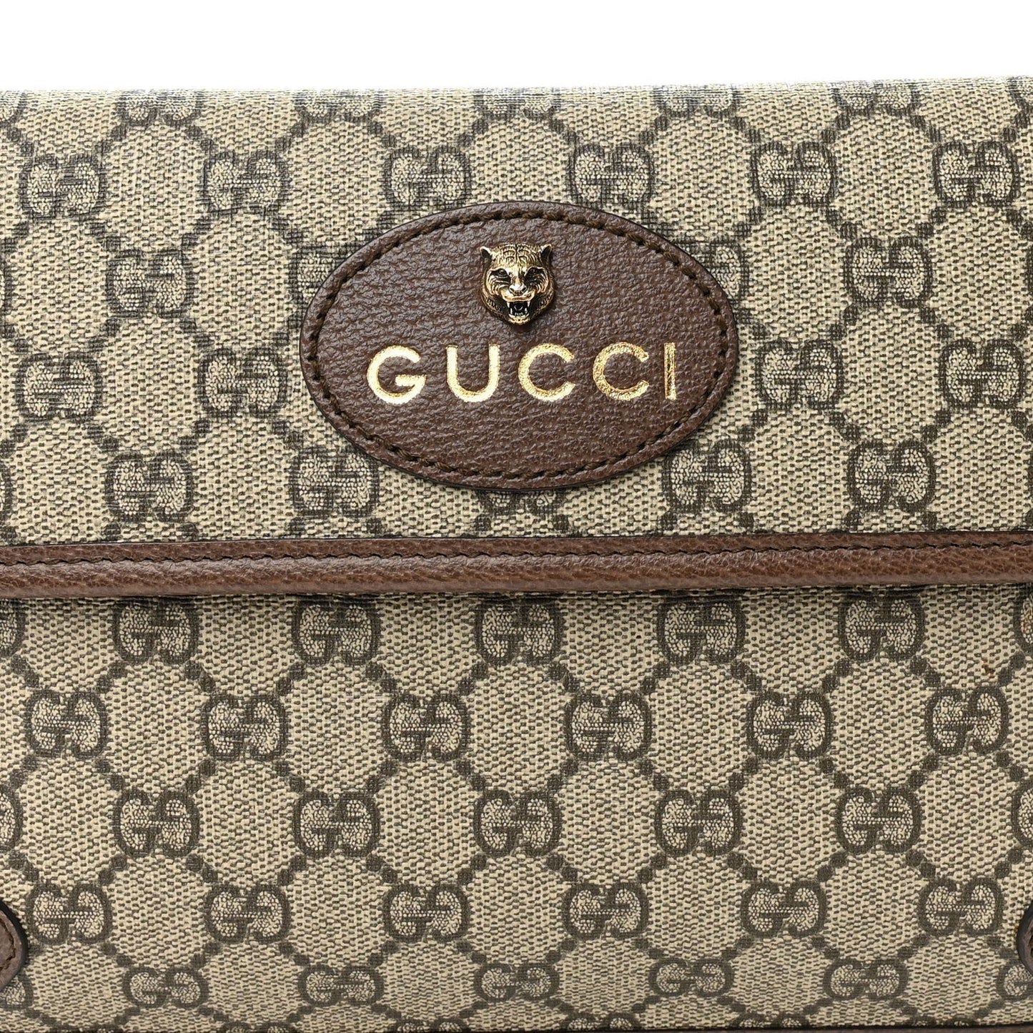 GG Supreme Monogram Neo Vintage Web Belt Bag Brown