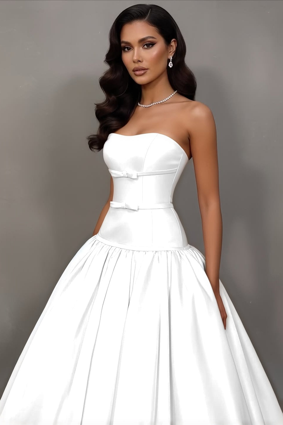 Stunning Sleeveless Strapless A Line Prom Dress With Bowknot