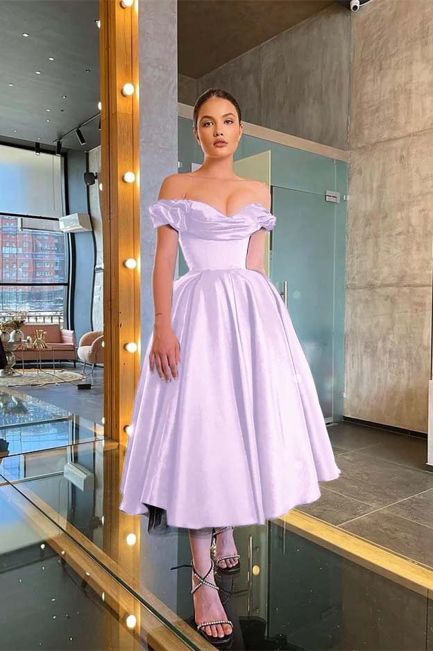 Off-the-Shoulder Little Black Prom Dress