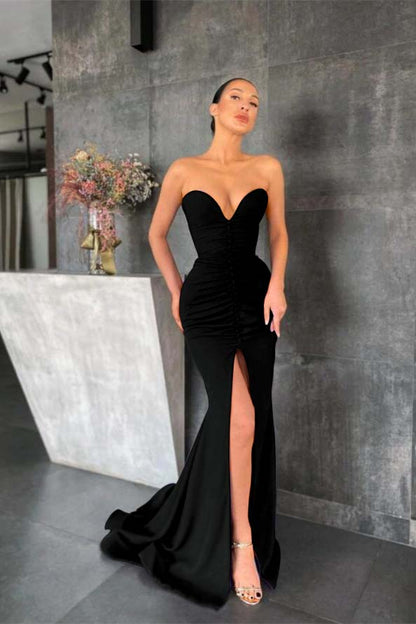 Purple Sweetheart Sleeveless Prom Dress Mermaid With Slit