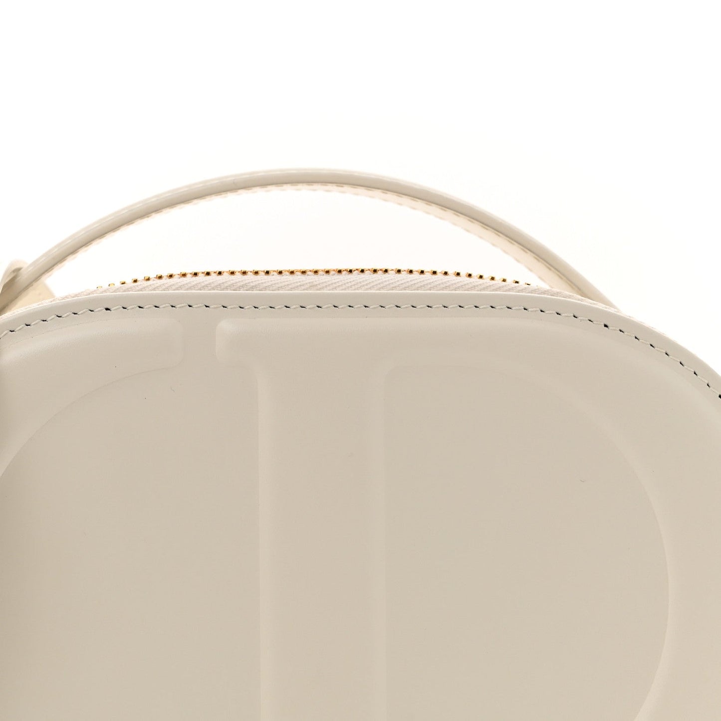 Calfskin CD Signature Oval Crossbody Camera Bag Latte