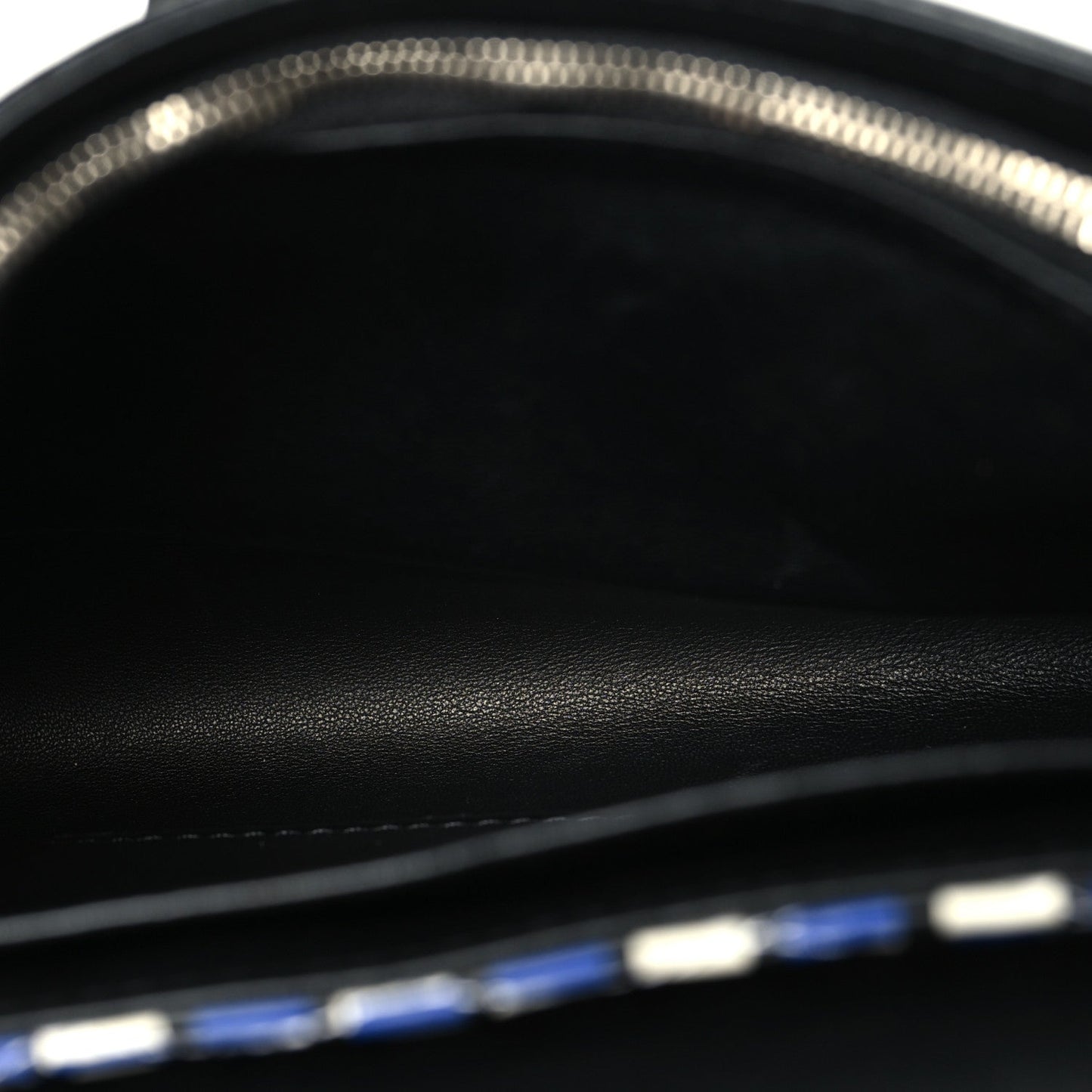 Calfskin Epi Smock Louise MM Chain Clutch Blue White Black