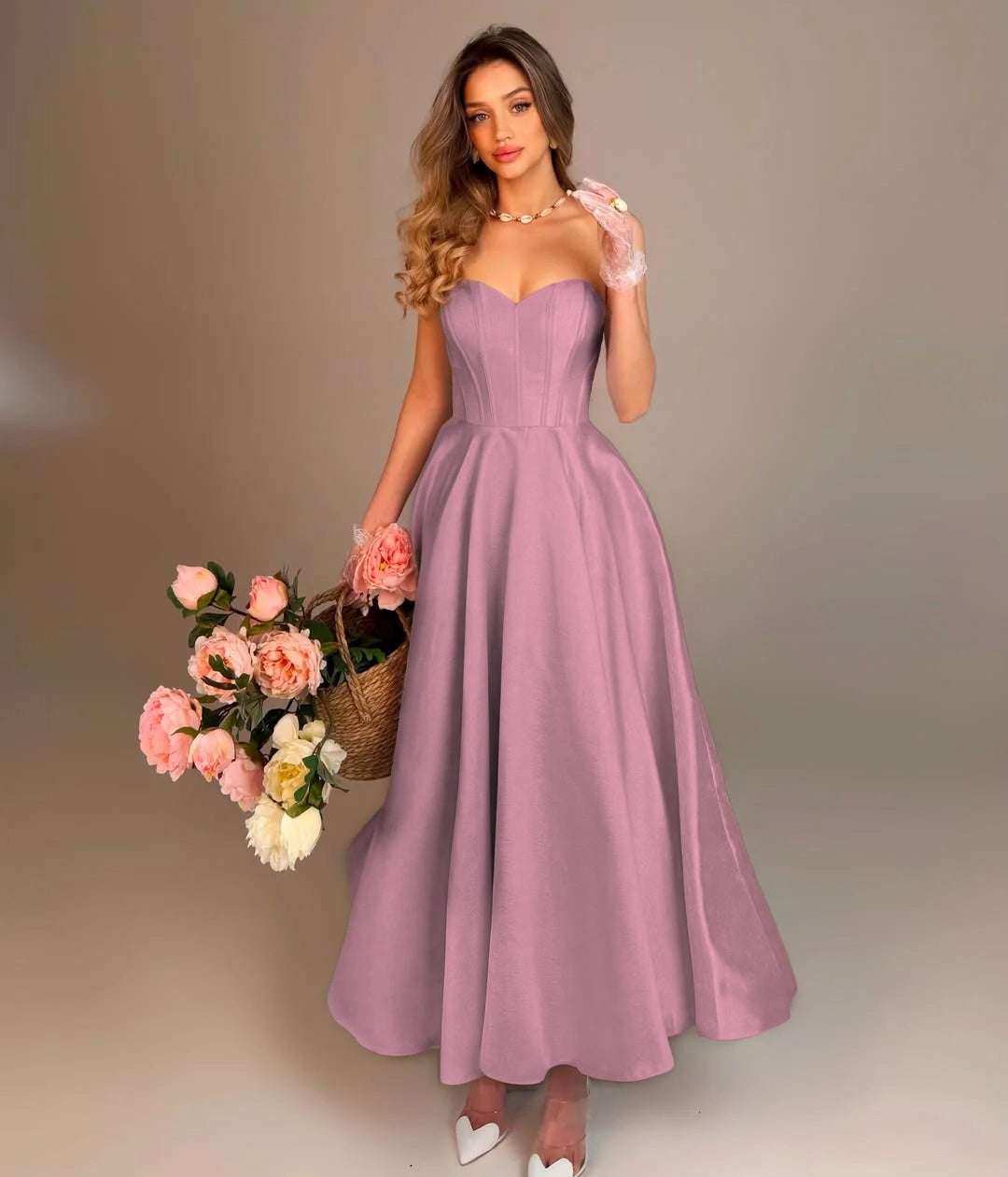 Elegant Sky Blue Sleeveless Sweetheart A-Line Evening Dress