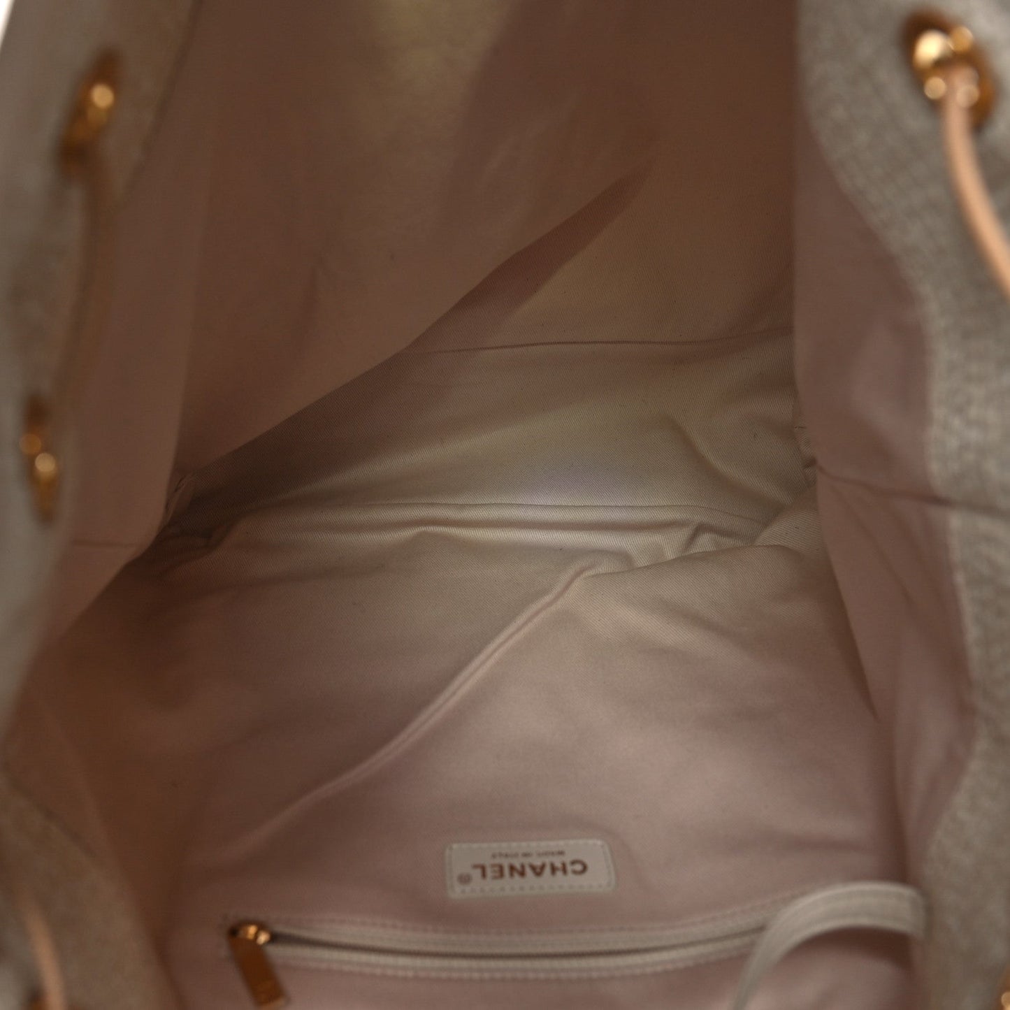 Lurex Boucle Large Deauville Backpack Beige