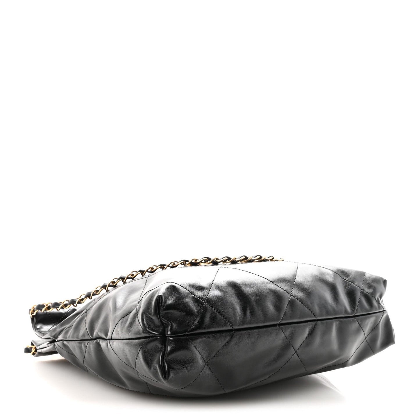 Shiny Calfskin Quilted Small Chanel 22 Black