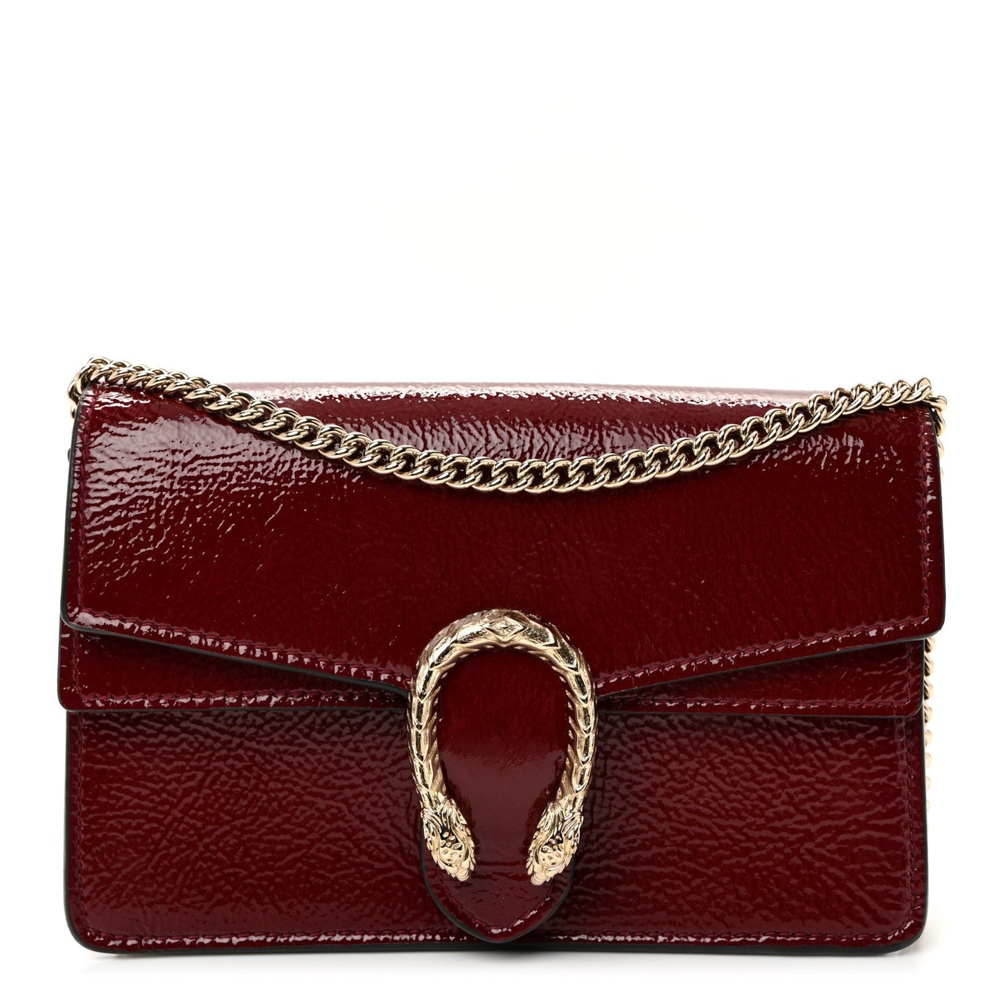 Crinkled Patent Mini Dionysus Shoulder Bag Rosso Ancora Red