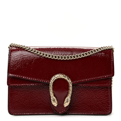 Crinkled Patent Mini Dionysus Shoulder Bag Rosso Ancora Red