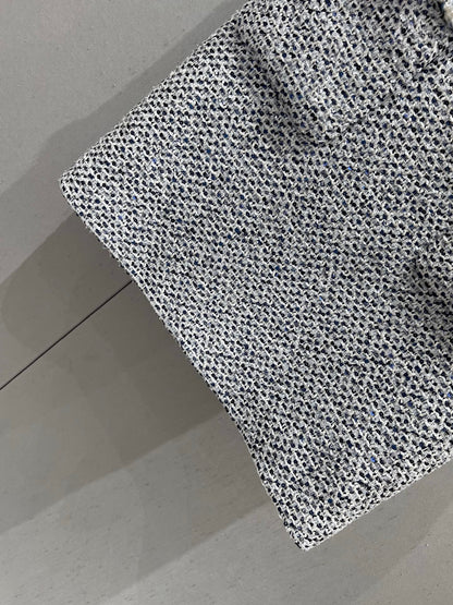 CC 25 Tweed Dress Gray Blue Woven Fabric