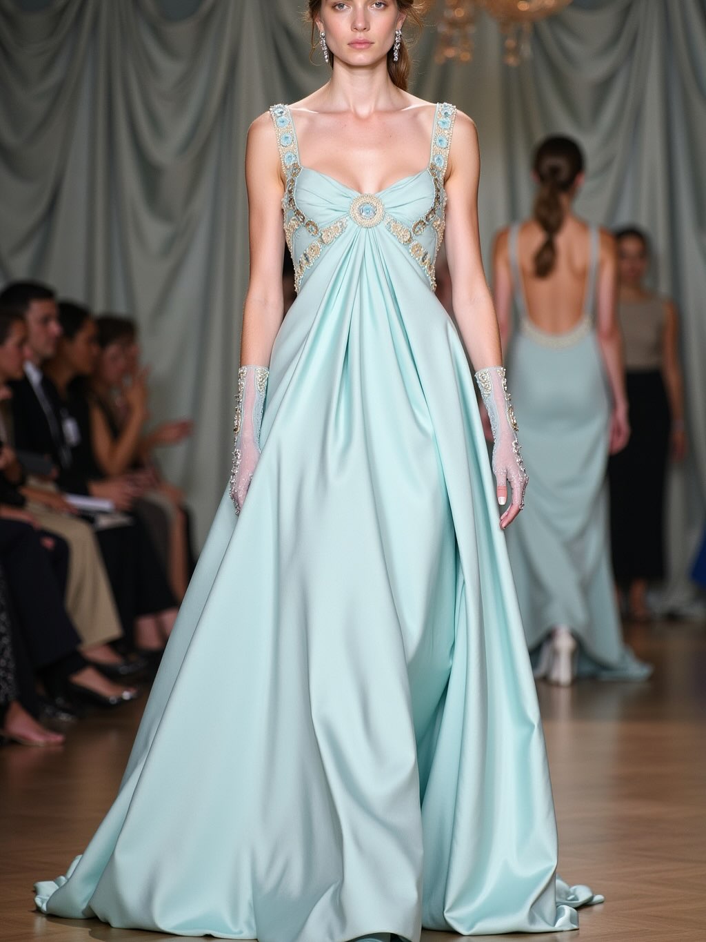 Sleeveless Wide Straps V-Neck A Line Prom Dress With Beads