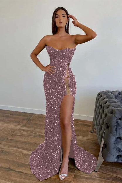 Amazing Dark Green Sleeveless Mermaid Prom Dress Sequins