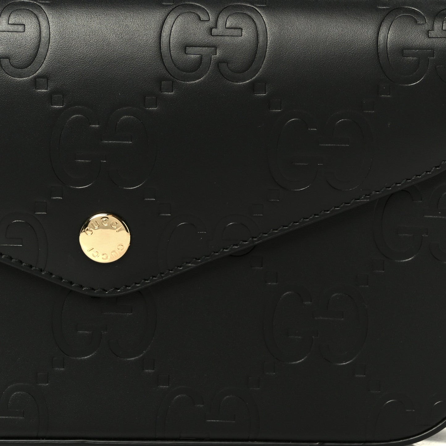 Gilbert Calfskin GG Super Mini Shoulder Bag Black