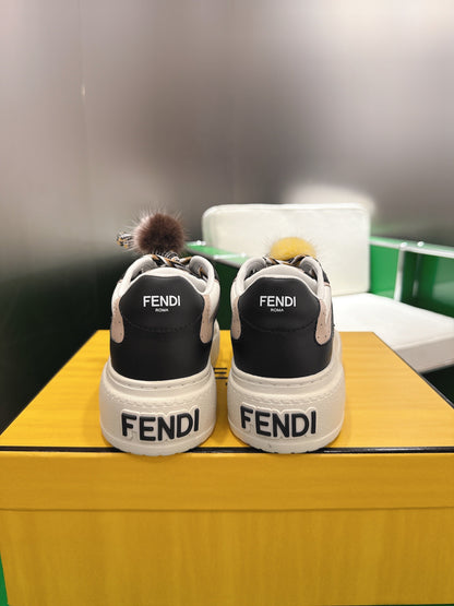 Fendi 2025 Match Platform Sneakers Black Leather 562576