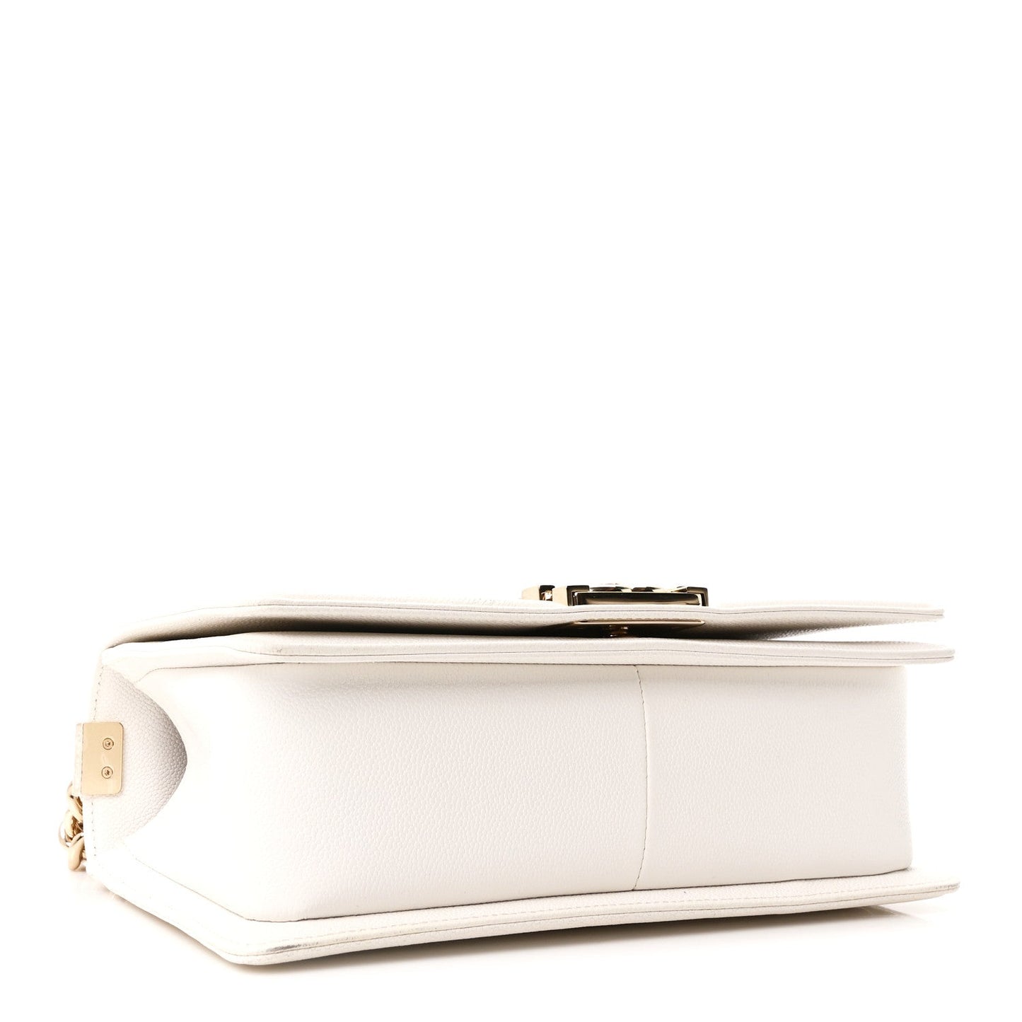 Caviar Quilted Medium Boy Flap White