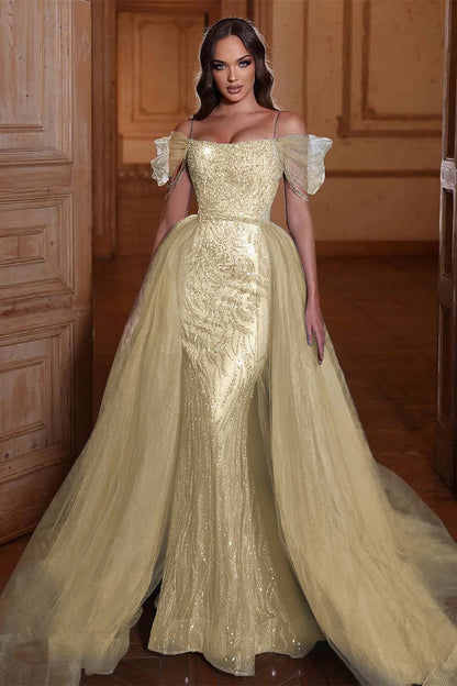Off The Shoulder Mermaid Prom Dress Tulle Ruffles With Appliques