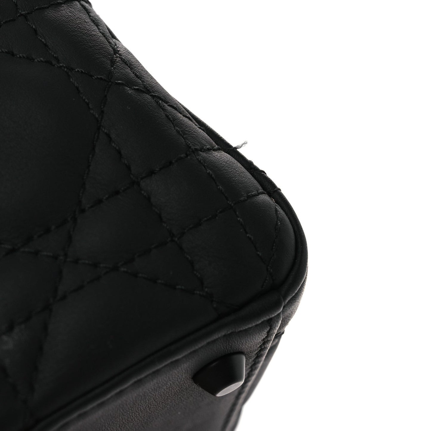 Ultra Matte Calfskin Cannage Mini Lady Dior Black