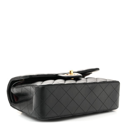 Lambskin Quilted Small Double Flap Black