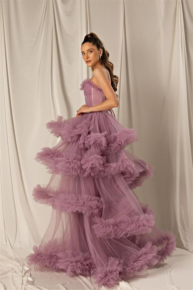 Mermaid Layers Prom Dress Online Spaghetti-Straps Shine