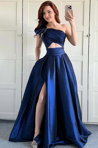 Sleeveless Asymmetric A-Line Beads Prom Dress
