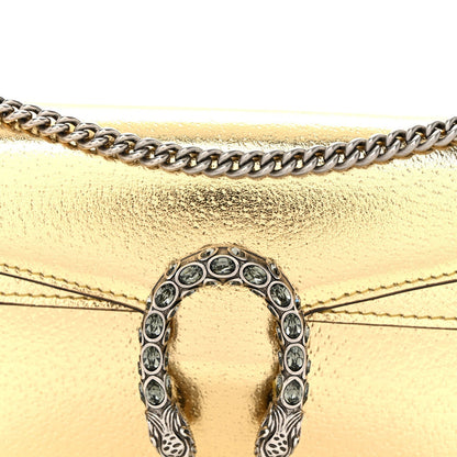 Metallic Calfskin Super Mini Dionysus Shoulder Bag Gold