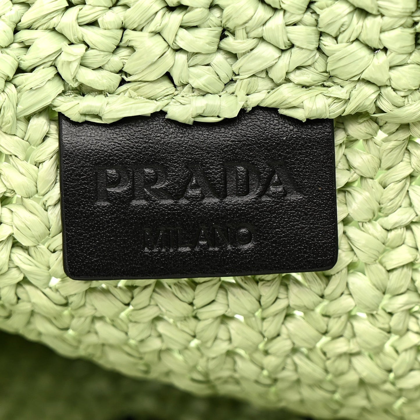 Yarn Raffia Effect Crochet Small Logo Tote Acqua