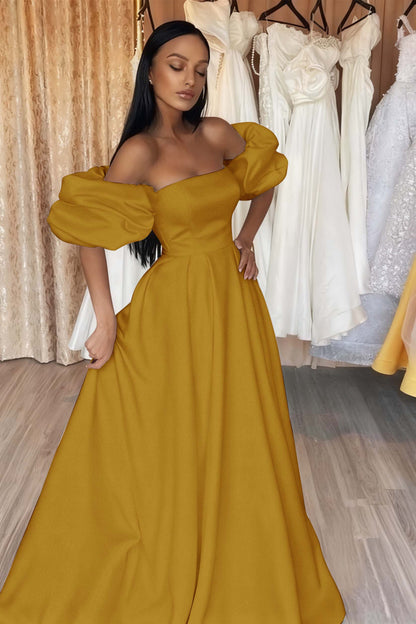 Black Off-The-Shoulder Prom Dress A Line