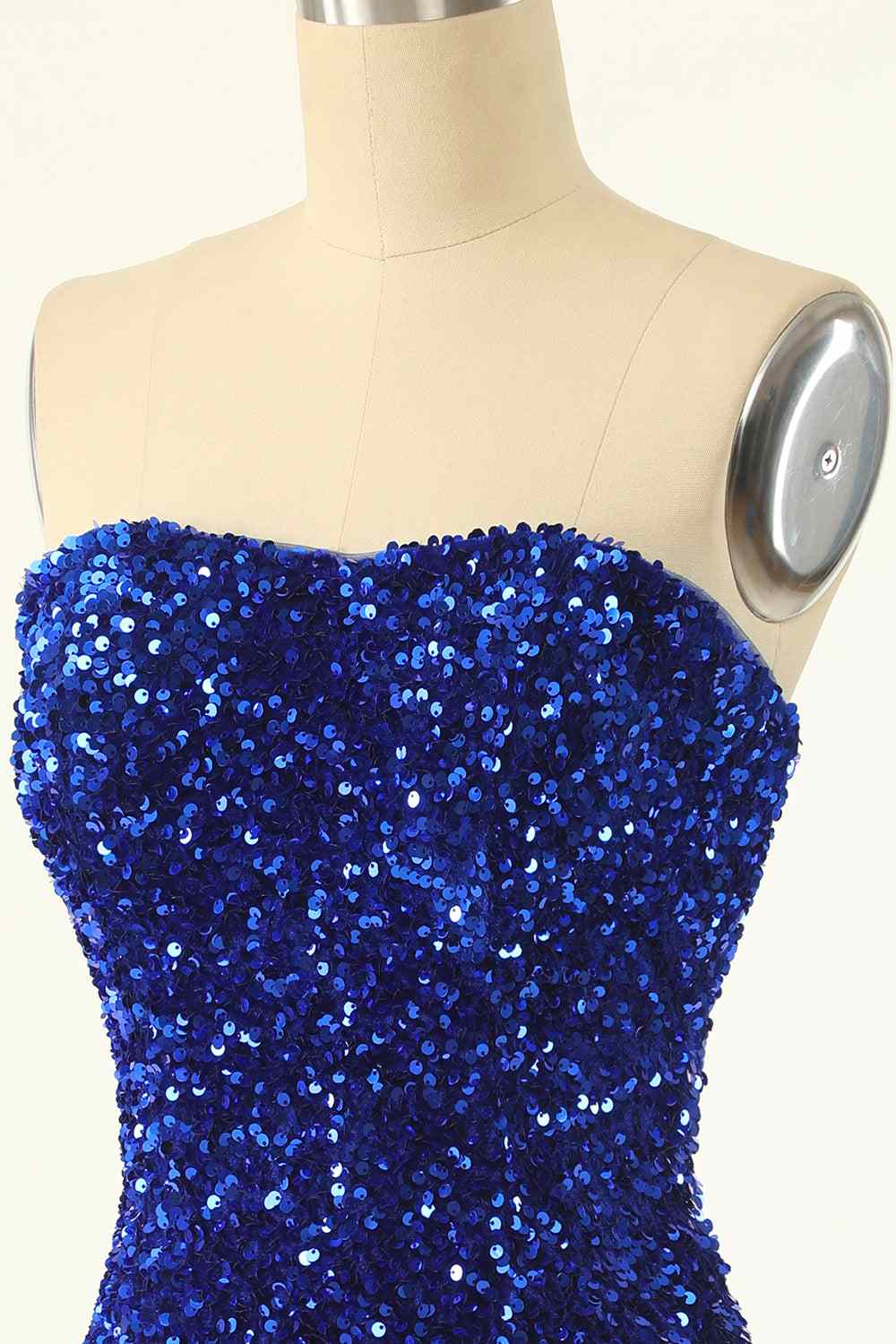 Sheath Strapless Sequins Mini Homecoming Dress